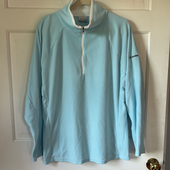 Columbia Sky Blue Light Weight Fleece Pullover 1X - Picture 4 of 14